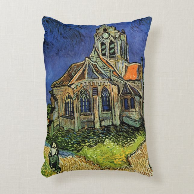 Almofada Decorativa Vincent van Gogh - A Igreja em Auvers (Frente(Vertical))