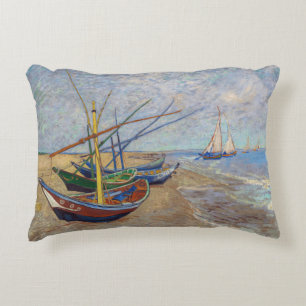 Almofada Decorativa Vincent van Gogh - Barcos de Pesca na Praia