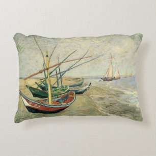 Almofada Decorativa Vincent van Gogh - Barcos de Pesca na Praia
