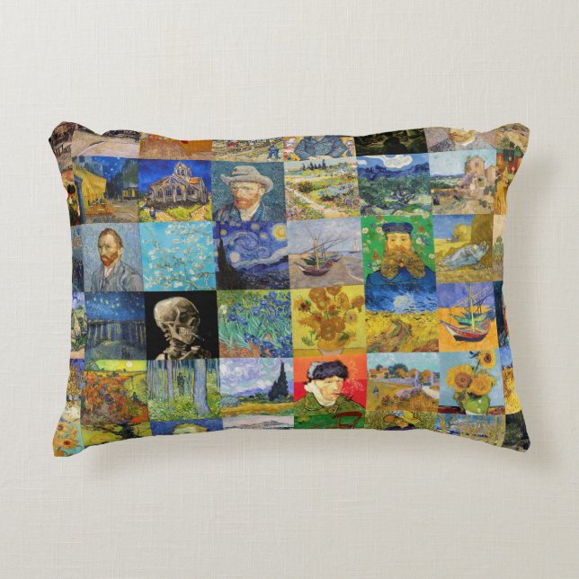 Almofada Decorativa Vincent van Gogh - Masterworks Mosaic Patchwork (Frente)