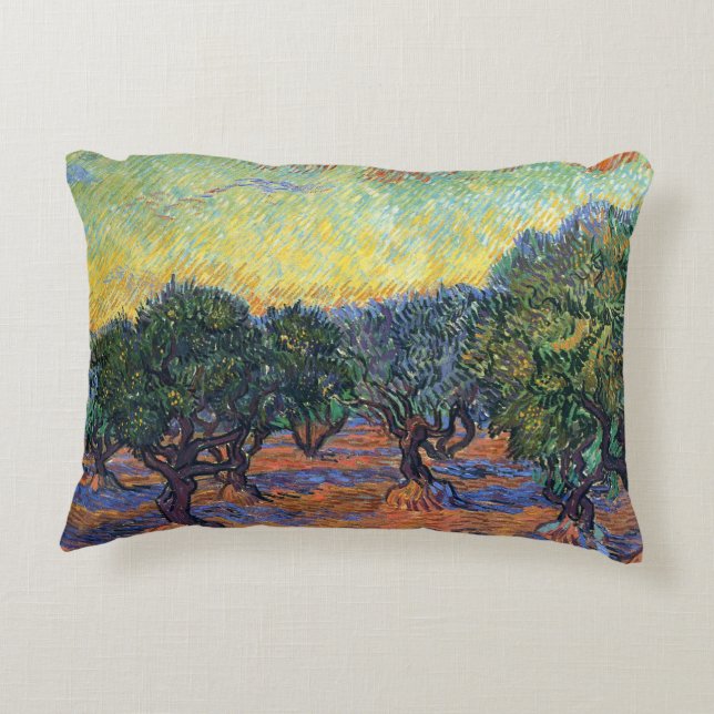 Almofada Decorativa Vincent Van Gogh Olive Grove Impressionismo Arte (Verso)