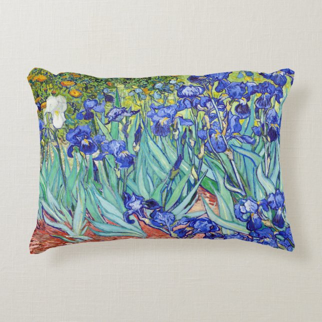 Almofada Decorativa Vincent Van Gogh pintando Íris (Frente)