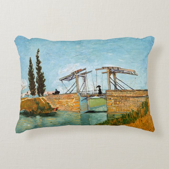 Almofada Decorativa Vincent van Gogh - Ponte Langlois em Arles #3 (Frente)