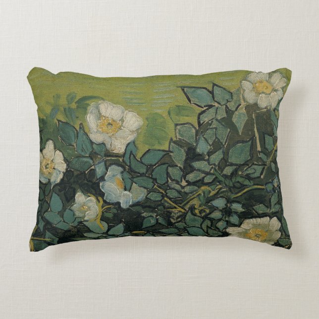 Almofada Decorativa Vincent van Gogh - Rosas Silvestres (Frente)