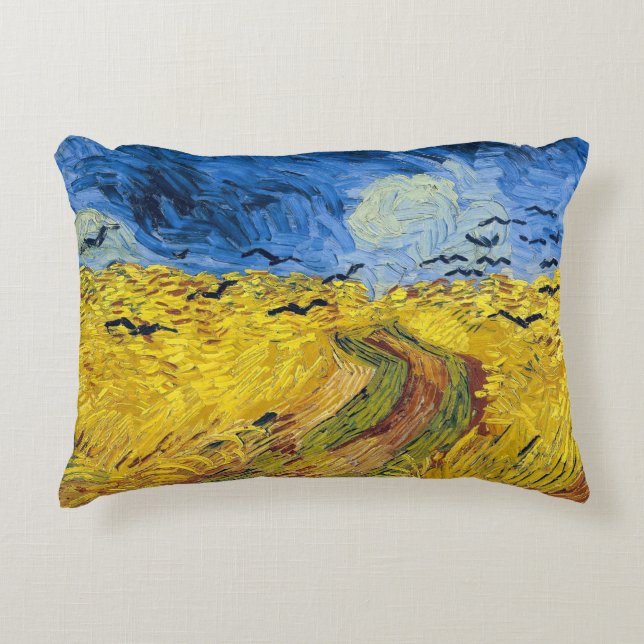Almofada Decorativa Vincent van Gogh - Wheatfield com Crows (Frente)