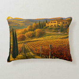 Almofada Decorativa Vinha da Encosta Dourada – Travesseiro Retangular