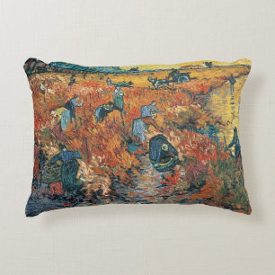 Almofada Decorativa Vinhedos do vermelho de Vincent van Gogh em