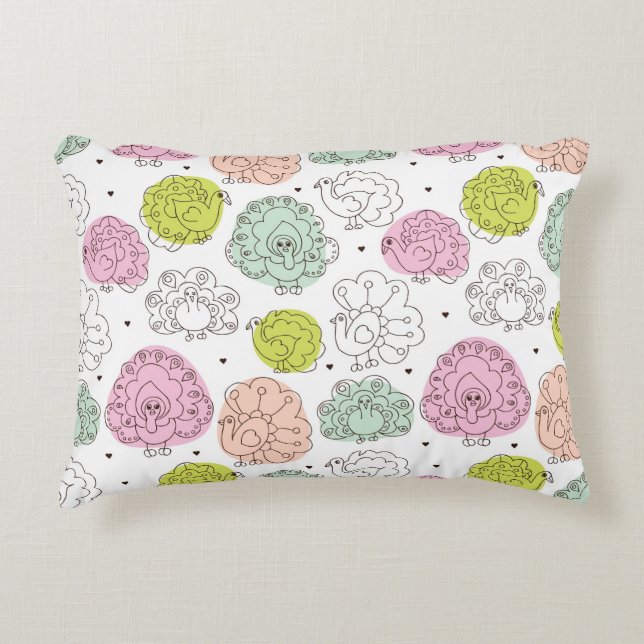 Almofada Decorativa vinheta de papel de parede para crianças de pavão (Frente)