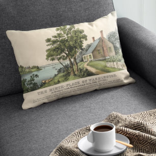 Almofada Decorativa Vintage 1732 Birthplace de George Washington Brown