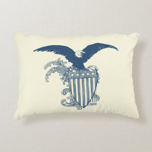 Almofada Decorativa Vintage American Bald Eagle Stars Strips Shield