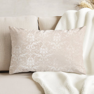 Almofada Decorativa Vintage com dificuldades Cor damasco de marfim