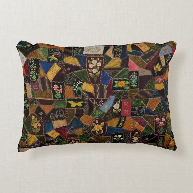 Almofada Decorativa Vintage Crazy Quilt (Frente)