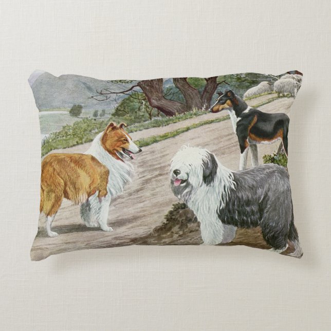 Almofada Decorativa Vintage Dog Trio (Frente)