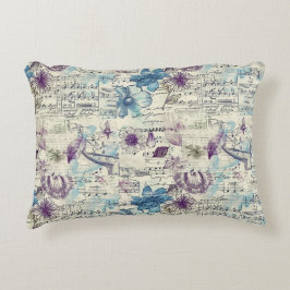 Almofada Decorativa Vintage Floral Accent Pillow – Shabby Chic Purple