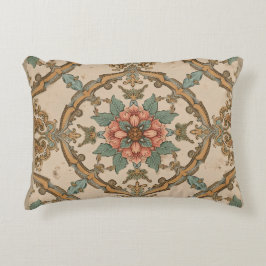 Almofada Decorativa Vintage Glam,Ornament Gold Khaki Turquoise Pink, 