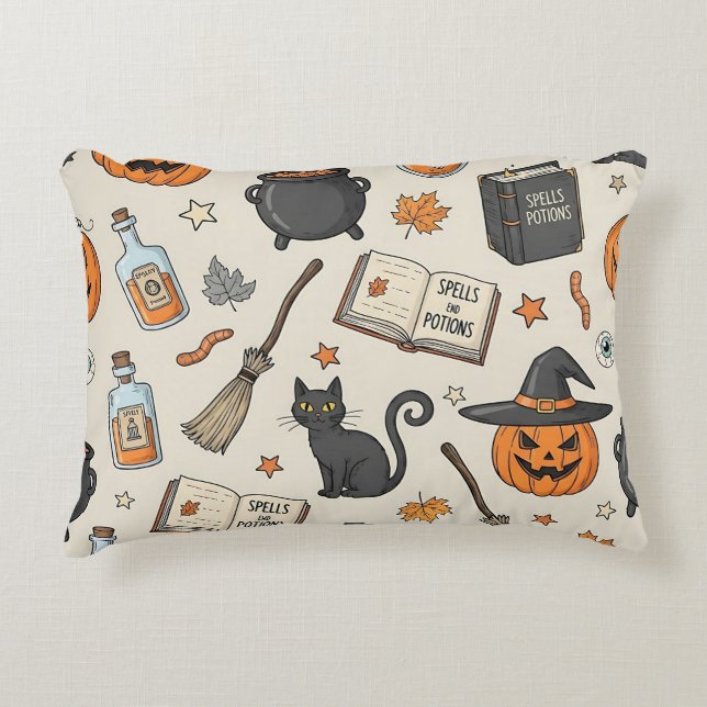 Almofada Decorativa Vintage Halloween Witch (Frente)