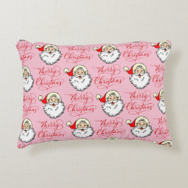 Almofada Decorativa Vintage Papais noeis Jolly Enfrentam Feliz Natal R