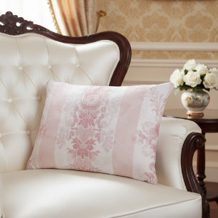Almofada Decorativa Vintage Red and White Damask Stripes em Satin
