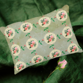 Almofada Decorativa Vintage Rosa Doily Green Damask