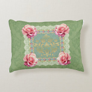 Almofada Decorativa Vintage Rosas Rosa Esmaecidas Design