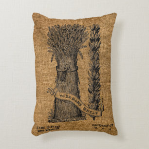 Almofada Decorativa Vintage Rustic Faux Burlap Wheat Sack Modelo 2