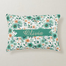 Vintage Spring Green Floral Personalized