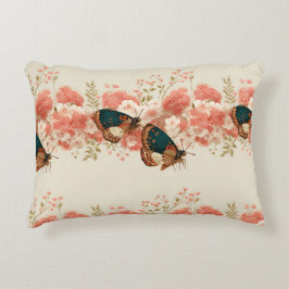 Almofada Decorativa Vintage Spring Pink Flowers with Butterflies