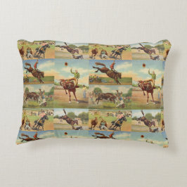 Almofada Decorativa Vintage Western Rodeo Evita Cowboys Horses Bulls