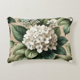 Almofada Decorativa Vintage White Hydrangea Floral