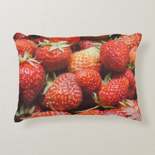 Almofada Decorativa Vista de aproximação sobre o morango fresco de Ver