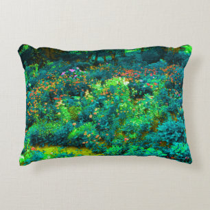 Almofada Decorativa Vista de Flores de Jardim Panorâmico Verde Resfria