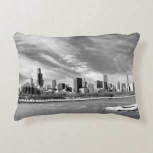 Almofada Decorativa Vista panorâmica da skyline de Chicago no inverno