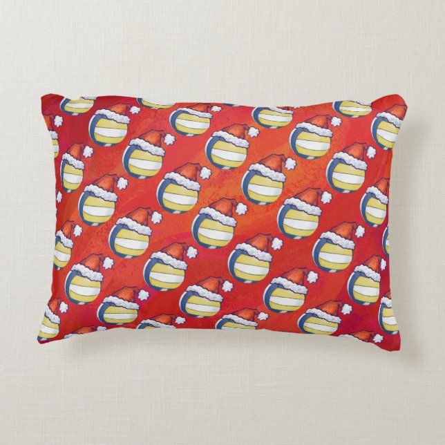 Almofada Decorativa Voleibol com chapéu de Natal (Verso)