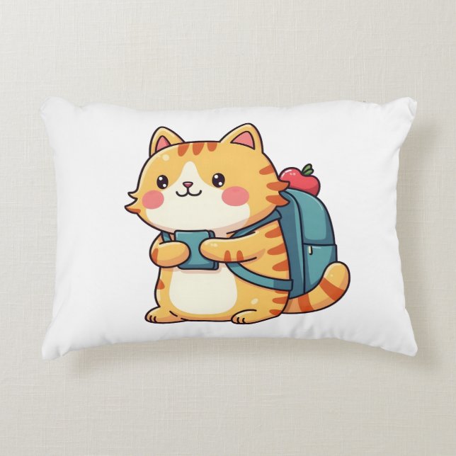 Almofada Decorativa Voltar ao Gatinho escolar - não4 (Frente)