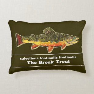 Almofada Decorativa Voo de Truta Brook Pesca Latim Nome Ictiologia