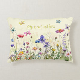 Almofada Decorativa Watercolor Butterflies wildflower boketext