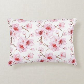 Almofada Decorativa  Watercolor Cherry Blossoms Pink White