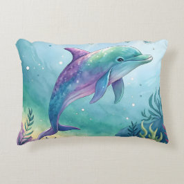 Almofada Decorativa Watercolor painted dolphin