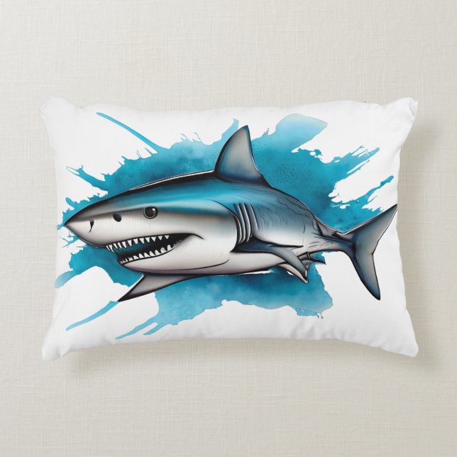 Almofada Decorativa Watercolor Series: Shark (Frente)