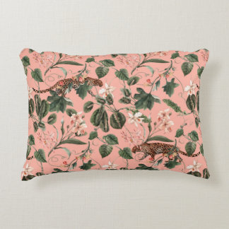 Almofada Decorativa Watercolor tropical exotic pattern with orchid, gr