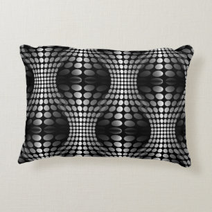 Almofada Decorativa Waves Pontas Papel de parede preto e branco