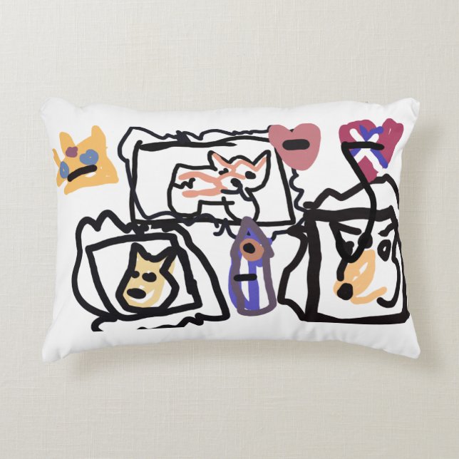 Almofada Decorativa Welsh Corgi hearts  (Frente)