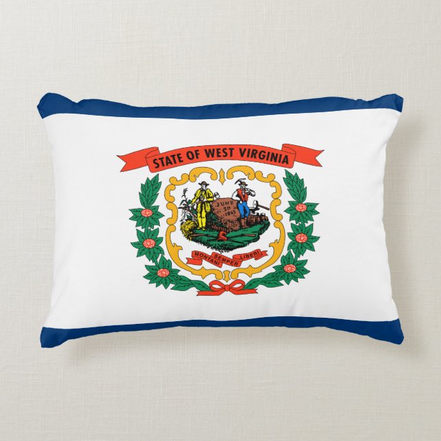 Almofada Decorativa West Virginia Flag (Frente)