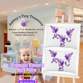 Almofada Decorativa Whimsders ABC Butterfly Travesseiro