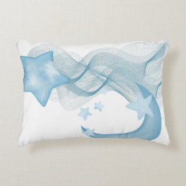 Almofada Decorativa Whimsical Star & Moon Watercolor Pillow