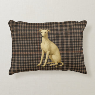 Almofada Decorativa Whippet tartan / plaid / tweed accdent cushion