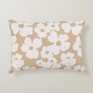 Almofada Decorativa White Floral Blooms Moderno Retrocesso Doméstico
