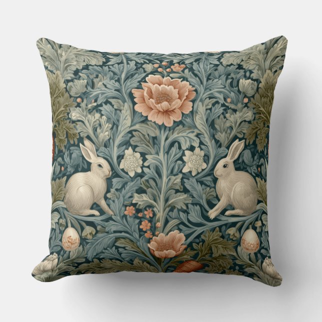 Almofada Decorativa William Morris Coelhos (Frente)
