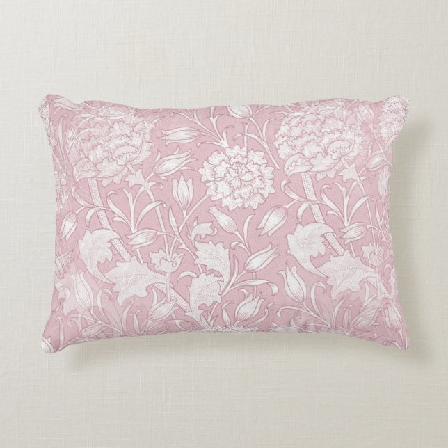 Almofada Decorativa William Morris Floral Patterno a Rosa (Frente)