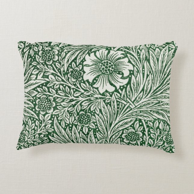 Almofada Decorativa william morris marigold verde floral flor (Verso)